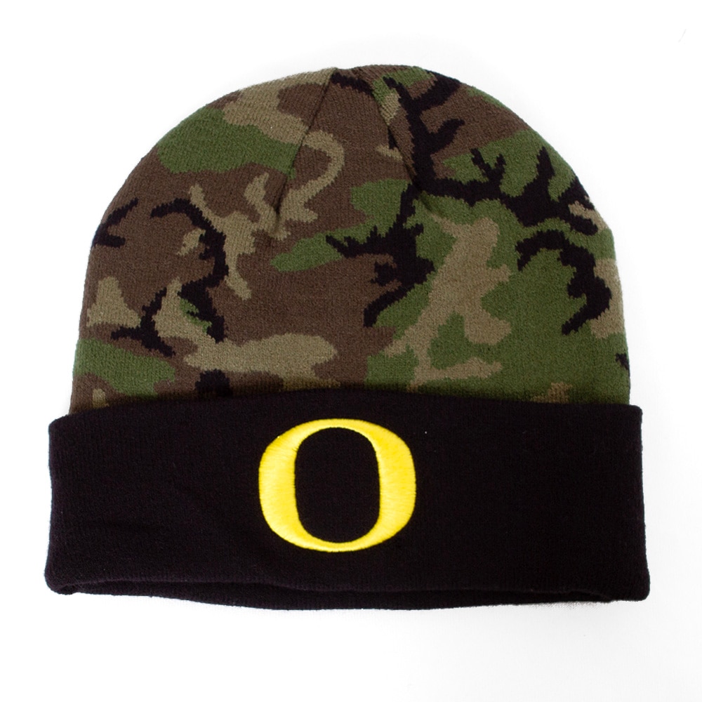 Classic Oregon O, Nike, Green, Beanie, Acrylic, Accessories, Unisex, Camo, Military, Hat, 812086